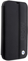 Etui z klapką BMW Leather Textured Stripe do Apple iPhone 14 Pro Max Black (3666339097189) - obraz 3