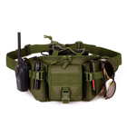 Тактическая сумка -бананка 5L поясная green/ Система MOLLE/ плечевая/ армейская - изображение 4