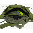 Тактическая сумка -бананка 5L поясная green/ Система MOLLE/ плечевая/ армейская - изображение 12