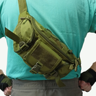 Тактическая сумка -бананка 5L поясная green/ Система MOLLE/ плечевая/ армейская - изображение 14