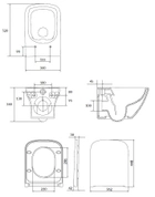 Унитаз подвесной CERSANIT Larga СЕТ В332 EW CleanOn S701-473 прямоугольный с сиденьем Soft Close SLIM WRAP дюропласт и функцией простого снятия - изображение 8