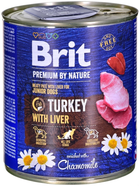 Вологий корм для собак Brit Premium By Nature Індичка та печінка 800 г (8595602561810)