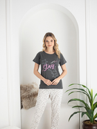 Піжама (штани+футболка) жіноча NOVITI PD008-W-01 XXL Сіра (5905204314456) - зображення 1