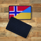 Шеврон Флаг Норвегия-Украина, 8х5, на липучке (велкро), патч печатный - изображение 4