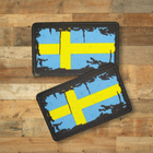 Шеврон Прапор Швеції, Вінтаж, 8х5, на липучці (велкро), патч друкований - зображення 2