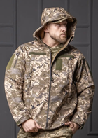 Куртка мужская пиксель Soft shell демисезонная Водонепроницаемая (на молнии с капюшоном) S