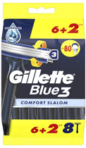 Jednorazowe golarki męskie Gillette Blue3 Comfort Slalom 8 szt (8700216187732)