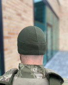 Тактична шапка олива НГУ флісова шапка зимова олива тактична військова шапка зимова ЗСУ - зображення 2