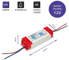 Імпульсний блок живлення Qoltec LED IP20, 60 Вт, 12 В, 5А (50935) (5901878509358) - зображення 3