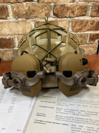 Шолом FAST USA NIJ IIIA M-L пісок, Walkers Razor Активні шумопоглинаючі стрілкові навушники, кавер, кріплення - зображення 3