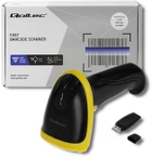 Сканер штрих-кодів Qoltec Wireless Laser 1D, 2.4 ГГц Чорний з жовтим (50862) (5901878508627) - зображення 5