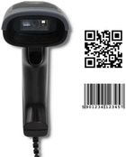 Skaner kodów kreskowych Qoltec Laser 1D, 2D, USB Czarny (50863) (5901878508634) - obraz 4