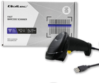 Skaner kodów kreskowych Qoltec Laser 1D, USB Czarny (50876) (5901878508764) - obraz 7