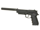 Пістолет Beretta M92F/M9 KJW Silencer Plastic Green Gas (Страйкбол 6мм) - зображення 8