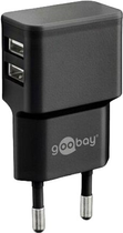 Зарядний пристрій для телефона Goobay Dual USB 2.4 A 12Вт Black (4040849449512) - зображення 1