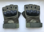 Перчатки тактические без пальцев летние для ВСУ c защитой на костяшках армейские L/9 Хаки - изображение 6