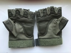 Рукавички тактичні без пальців літні для ЗСУ із захистом на кісточках армійські М/8 Олива - зображення 7