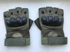 Перчатки тактические без пальцев летние для ВСУ c защитой на костяшках армейские L/9 Зеленый - изображение 6