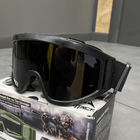 Маска тактична ATTACK + 2 змінні стекла, окуляри тактичні, колір Чорний - зображення 3