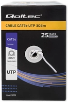 Kabel Qoltec skrętka UTP - Cat5e sieciowy 305 m Szary (5901878503585) - obraz 3