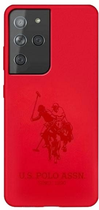 Etui U.S. Polo Assn Silicone On Tone do Samsung Galaxy S21 Ultra Red (3700740497104) - obraz 1