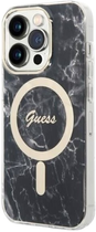Etui + Ładowarka Guess Marble MagSafe do Apple iPhone 14 Pro Max Black (3666339103149) - obraz 1