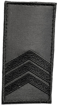 Шеврон погон Tactic4Profi вишивка Сержант поліції чорно-чорний (10*5) - изображение 1