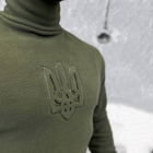 Мужской Флисовый Гольф с длинным рукавом / Плотная Водолазка с гербом олива размер M - изображение 6