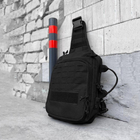 Нагрудная сумка-слинг 8 л 33x23x10 см / Рюкзак однолямный Oxford 900D с системой крепления MOLLE черный - изображение 4