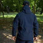 Влагозащищенная Мужская куртка Softshell / Верхняя одежда с анатомическим покроем темно-синяя размер L - изображение 3
