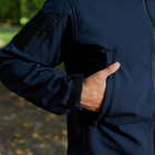 Влагозащищенная Мужская куртка Softshell / Верхняя одежда с анатомическим покроем темно-синяя размер L - изображение 6