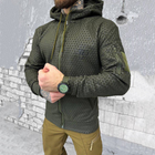 Мужская флисовая кофта с капюшоном / Флиска с карманами олива размер L - изображение 3