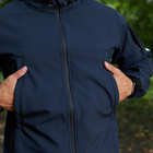 Влагозащищенная Мужская куртка Softshell / Верхняя одежда с анатомическим покроем темно-синяя размер 3XL - изображение 4