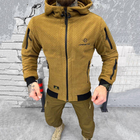 Мужская флисовая кофта с капюшоном "Sota Logos-tac" / Флиска с карманами койот размер XL - изображение 2