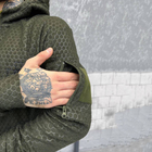 Мужская флисовая кофта с капюшоном / Флиска с карманами олива размер 2XL - изображение 6