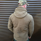 Утепленная мужская флисовая кофта с капюшоном и липучками под шевроны / Флиска в цвете койот размер M - изображение 4