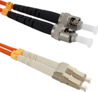 Patchcord światłowodowy Qoltec LC/UPC - ST/UPC Multimode 50/125 OM2 Duplex 1 m Pomarańczowy (5901878540719)