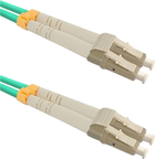 Patchcord światłowodowy Qoltec LC/UPC - LC/UPC Multimode 50/125 OM3 Duplex 10 m Turkusowy (5901878540801) - obraz 1