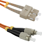 Patchcord światłowodowy Qoltec SC/UPC - FC/UPC Multimode 50/125 OM2 Duplex 1 m Pomarańczowy (5901878540474) - obraz 1