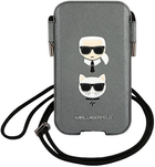 Чохол-сумка Karl Lagerfeld Saffiano Ikonik Karl&Choupette Head Grey (3666339030773) - зображення 1