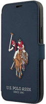 Etui z klapką U.S. Polo Assn Embroidery Collection book do Apple iPhone 12/12 Pro Navy (3700740492314) - obraz 2