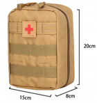 Тактическая аптечка, армейская сумка для медикаментов койот (228491) - изображение 5