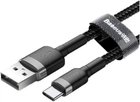 Кабель зарядный Baseus Cafule Cable USB for Type-C 3A 0.5 м Gray/Black (CATKLF-AG1)