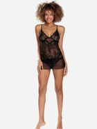 Komplet erotyczny (koszula nocna + majtki-bikini) damski DKaren Stacy 2XL Czarny (5903251460287) - obraz 2