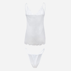 Komplet erotyczny (koszula nocna + majtki-bikini) damski DKaren Stacy XS Biały (5903251460294) - obraz 2
