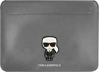 Pokrowiec na laptopa Karl Lagerfeld Saffiano Ikonik Karl KLCS16PISFG 16" Srebrny (3666339040253) - obraz 1