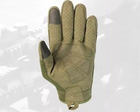 Тактичні рукавички закриті хакі з сенсором ЗСУ повнопалі армійські рукавички з пальцями тактичні L - изображение 4