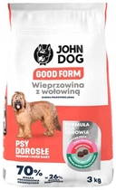 Sucha karma dla psów średnich i dużych ras John Dog Good Form Wieprzowina z wolowina 3 kg (5903246849912) - obraz 1