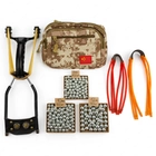 Комплект Рогатка для Охоты | Мощная металлическая рогатка с упором, 3 резинки, 250 шариков, сумка