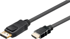 Kabel Goobay DisplayPort - HDMI czarny 2 m (4040849519574) - obraz 1